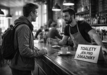 „Na záchod? Bez útraty? Na to zapomeňte, nejsem charita“, vnutil mi pražský kavárník ranní kafíčko