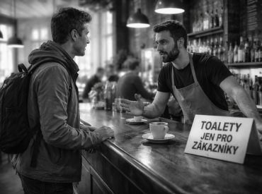 „Na záchod? Bez útraty? Na to zapomeňte, nejsem charita“, vnutil mi pražský kavárník ranní kafíčko